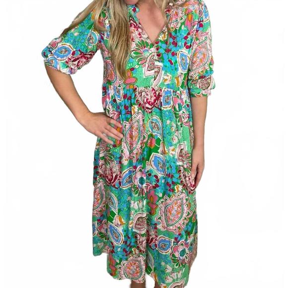 UMGEE Dresses & Skirts - NEW UMGEE floral mix maxi dress in emerald multi